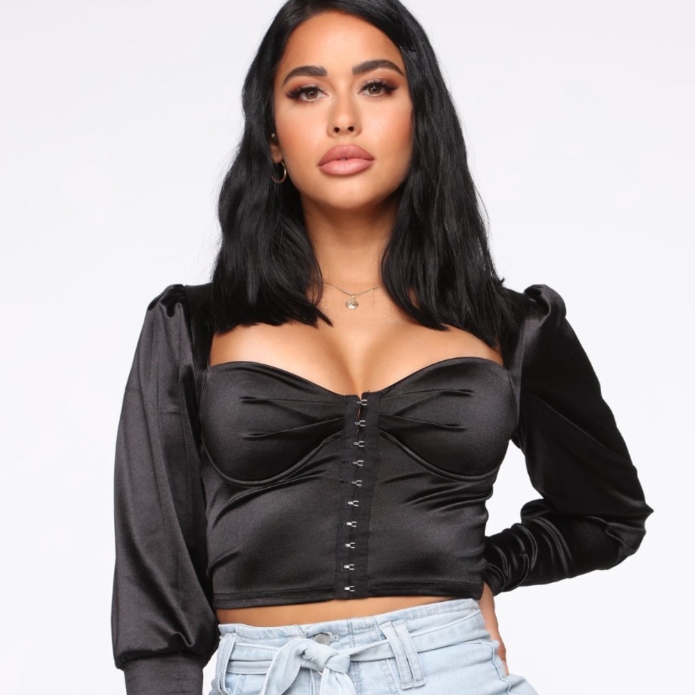 Fashion Nova Satin stretch crop top